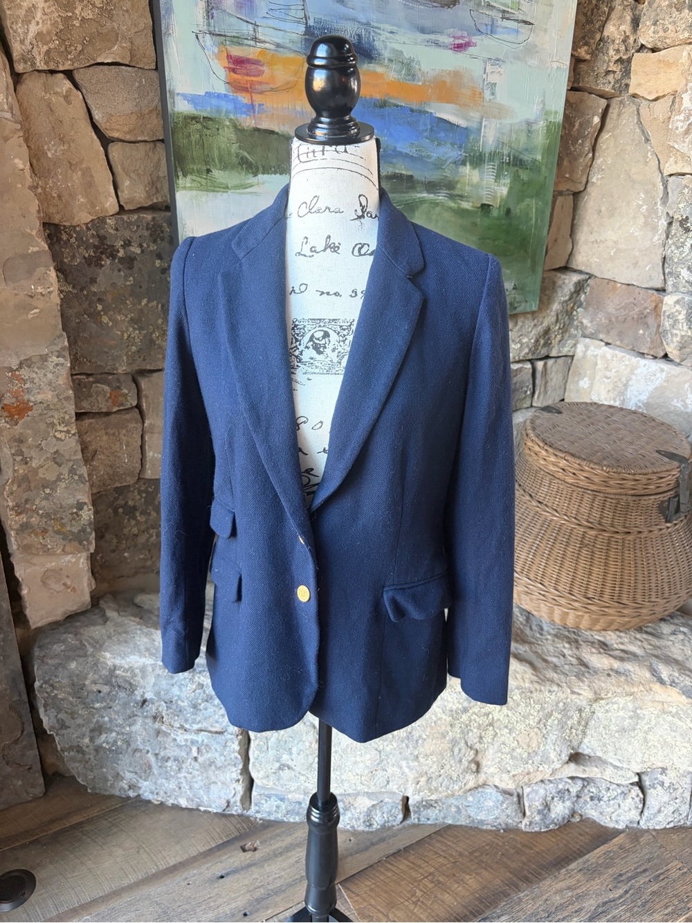 Vintage JH Collectibles Navy Wool Blazer | Size S